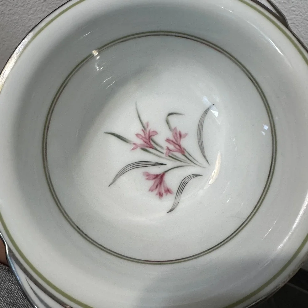 Noritake China Kent #5422 Lugged Bowls Set of 4 Pink Floral Japan VTG Disc'd‎ EC